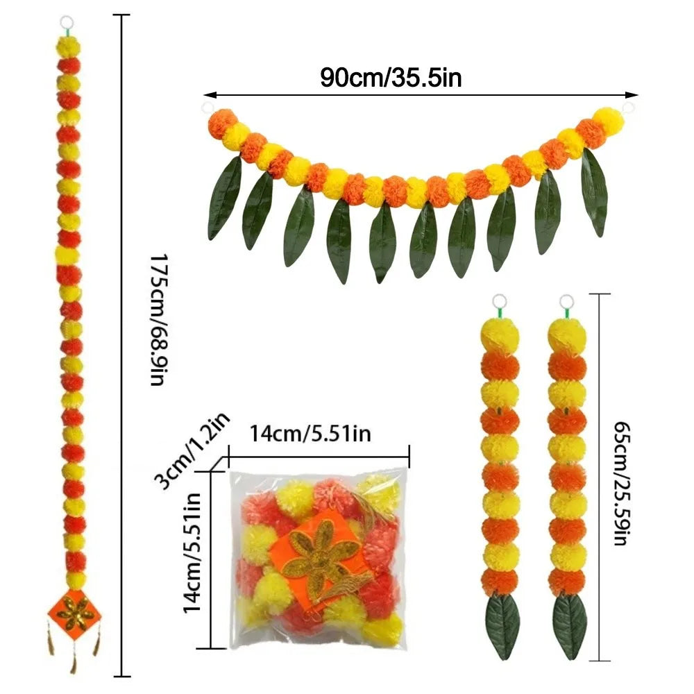 Artificial Marigold Garland – Diwali, Wedding & Festival Decor Artificial Flower Garland Richie's