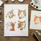 Reusable Cat Painting Stencils – 4-Piece Kitten DIY Art Set Art Craft Stencils Richie's