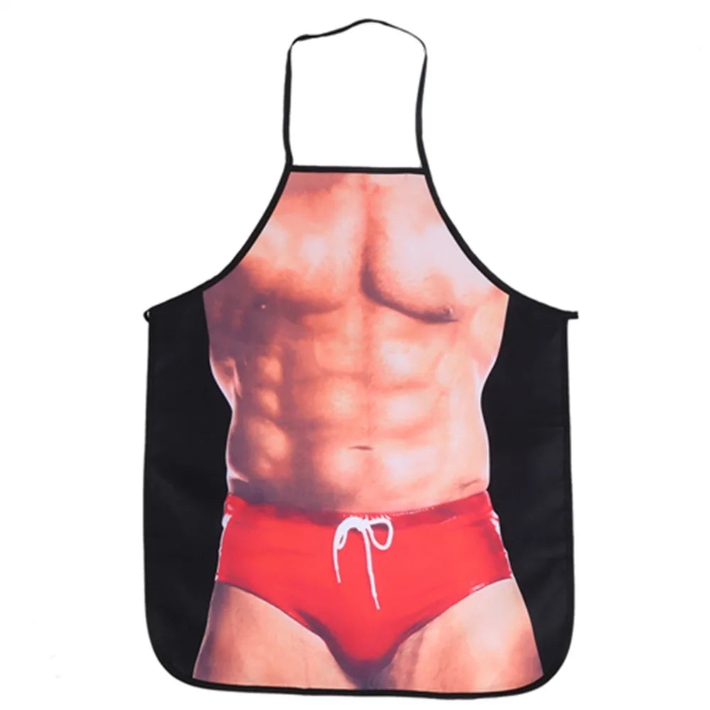 3D Funny Novelty Cooking Apron – Gag Gift for Grill & Kitchen Novelty Cooking Apron Richie's WHITE