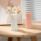 Nordic Plastic Flower Vase | Spiral Pattern Ceramic Look Decorative Flower Vase Richie's