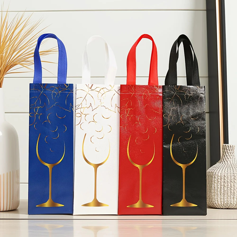 12-Pack Non-Woven Wine Gift Bags – Festive Cup Design Wine Gift Bags Richie's