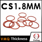 Red VMQ Silicone O-Rings 1.8mm CS Seals Gasket Washers Silicone O-Rings Richie's