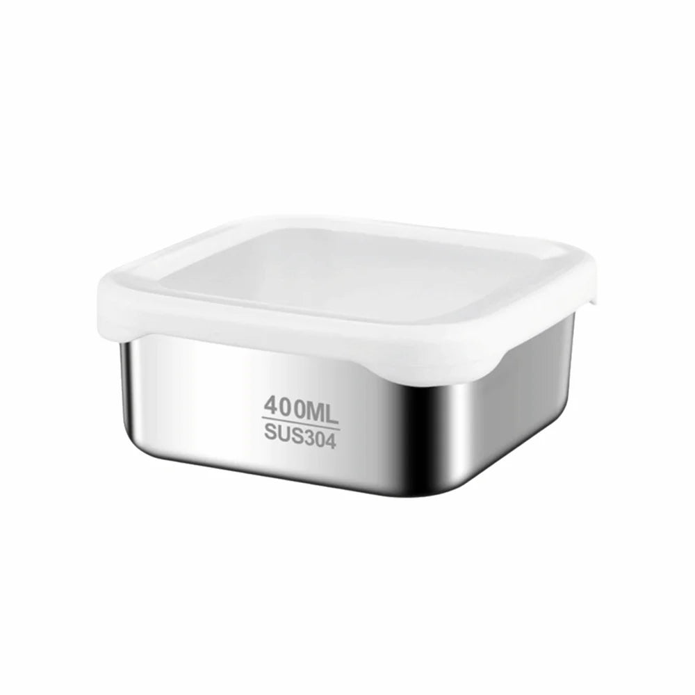 304 Stainless Steel Food Storage Container with Silicone Lid Food Storage Container Richie's White