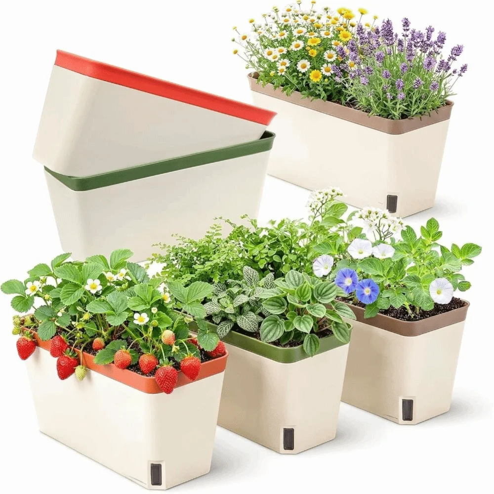 Modern Self-Watering Planter Pot with Water Level Window Self-Watering Planter Richie's