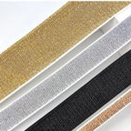 Gold Silver Lurex Glitter Elastic Band 5 Yards | 6–30mm Widths Elastic Trim Band Richie's