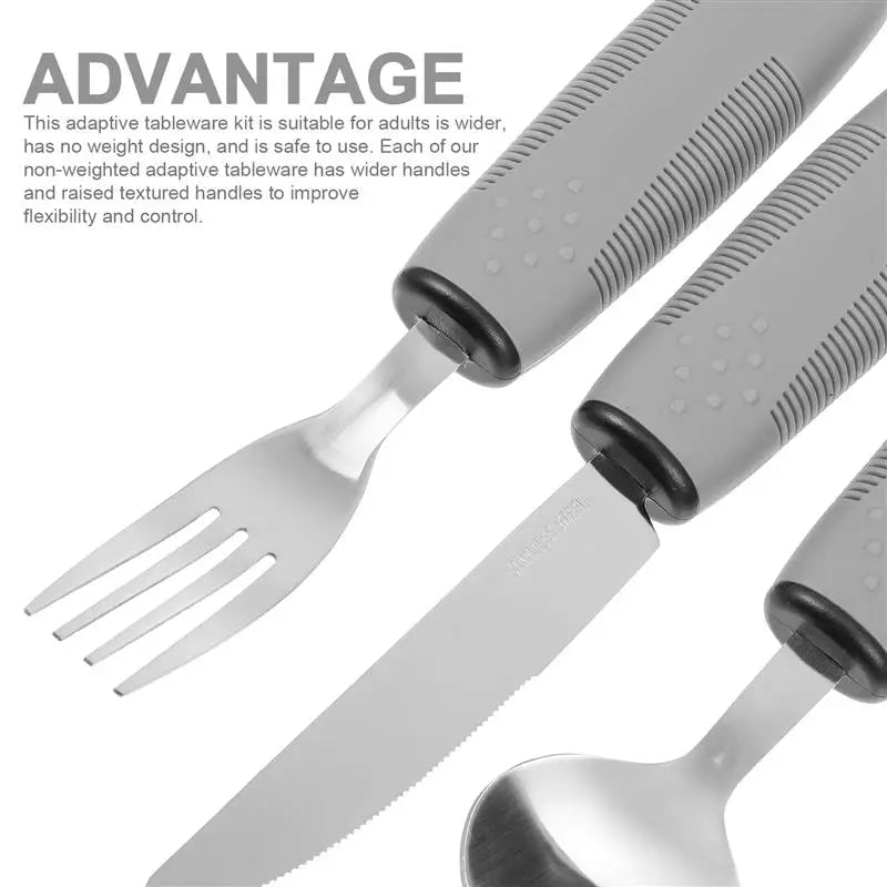 Adaptive Utensils Set – Bendable Spoon, Fork & Knife Kit Adaptive Cutlery Set Richie's