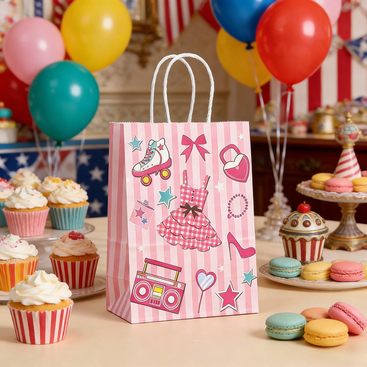 Kraft Paper Gift Tote Bags – Cartoon Birthday & Holiday (4/8pk) Gift Paper Bags Richie's