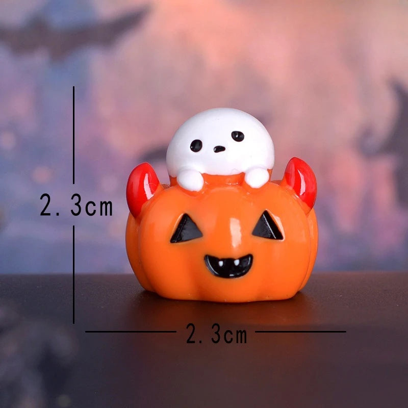 Halloween Miniature Pumpkin Ghost Figurine Desk Ornament Decor Halloween Figurine Richie's F 1pc