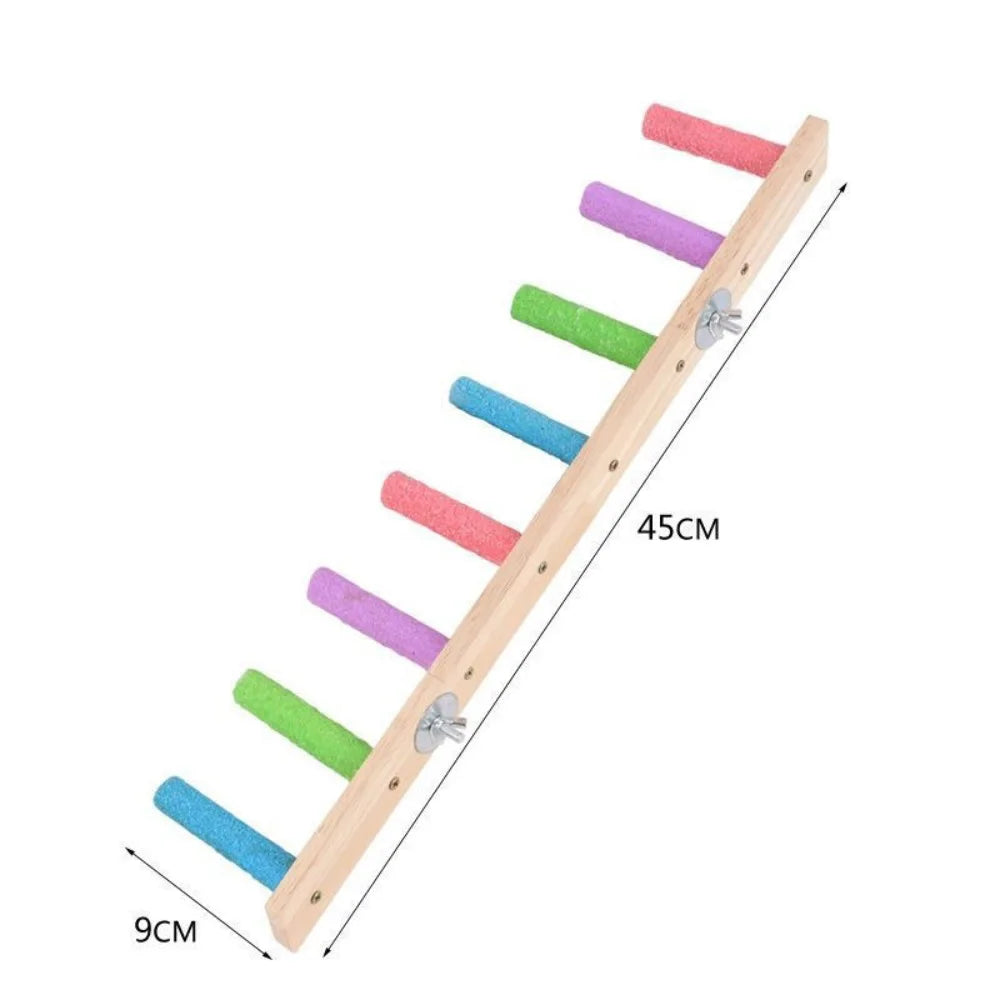 Wooden Bird Ladder Toy – 4/6/8 Rung Parrot Climbing Perch Bird Climbing Toy Richie's 8 Step