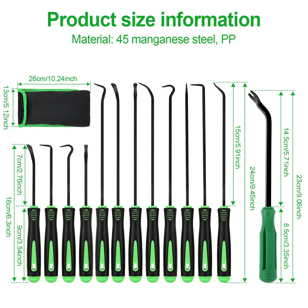 13-Pc Pick & Hook Set – Oil Seal O-Ring Extractor Car Tool Automotive Hand Tool Set Richie's 13pcs