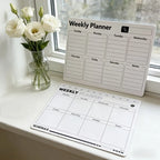 Reusable Magnetic Weekly Planner Whiteboard for Fridge – 2 Pack Magnetic Whiteboard Planner Richie's