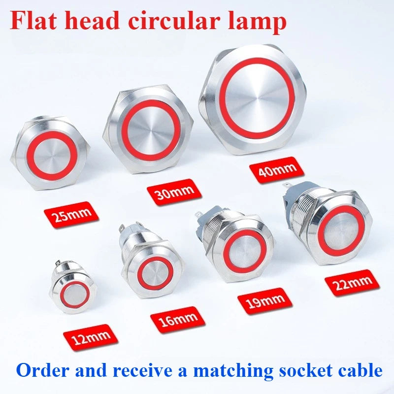 Waterproof Metal LED Push Button Switch 12–22mm Momentary Latching LED Push Button Switch Richie's