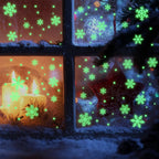 Christmas Snowflake Electrostatic Wall Stickers – Green & Silver Christmas Wall Stickers Richie's