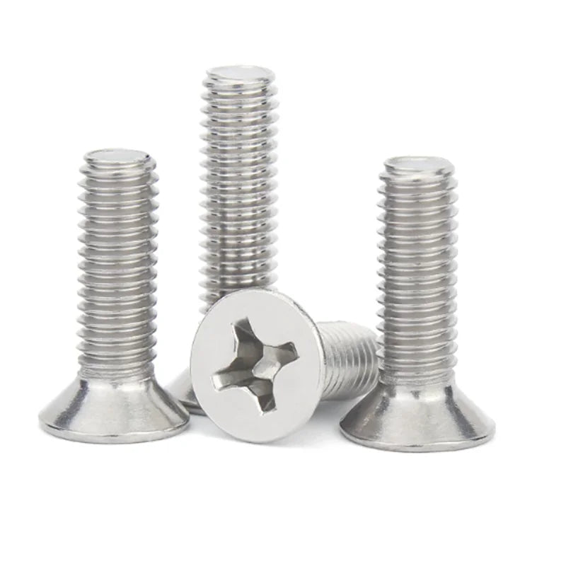 304 Stainless Steel Phillips Countersunk Screws M2–M8, 3–100mm Machine Screws Richie's