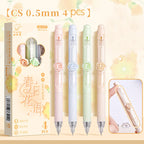 4Pcs Floral Rose Gel Pens 0.5mm Black Ink Pastel School & Office Gel Pen Set Richie's