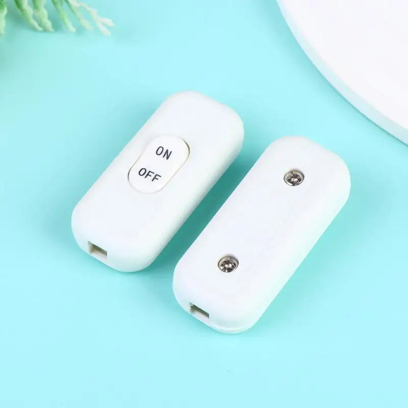2pcs Inline Cord Switch 250V 6A for Table Lamp & LED Desk Light Inline Cord Switch Richie's White
