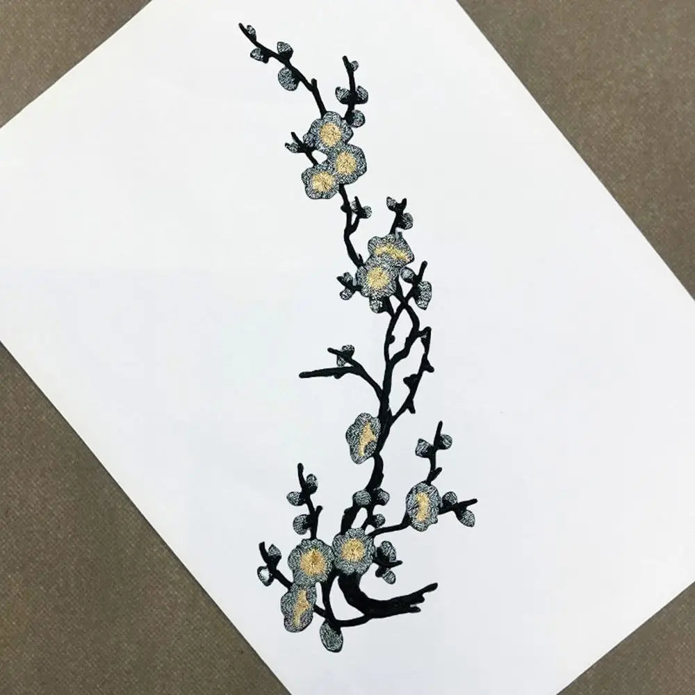 Cherry Blossom Iron-On Embroidery Patches – 2Pcs Floral Appliqué Embroidery Iron-On Patch Richie's