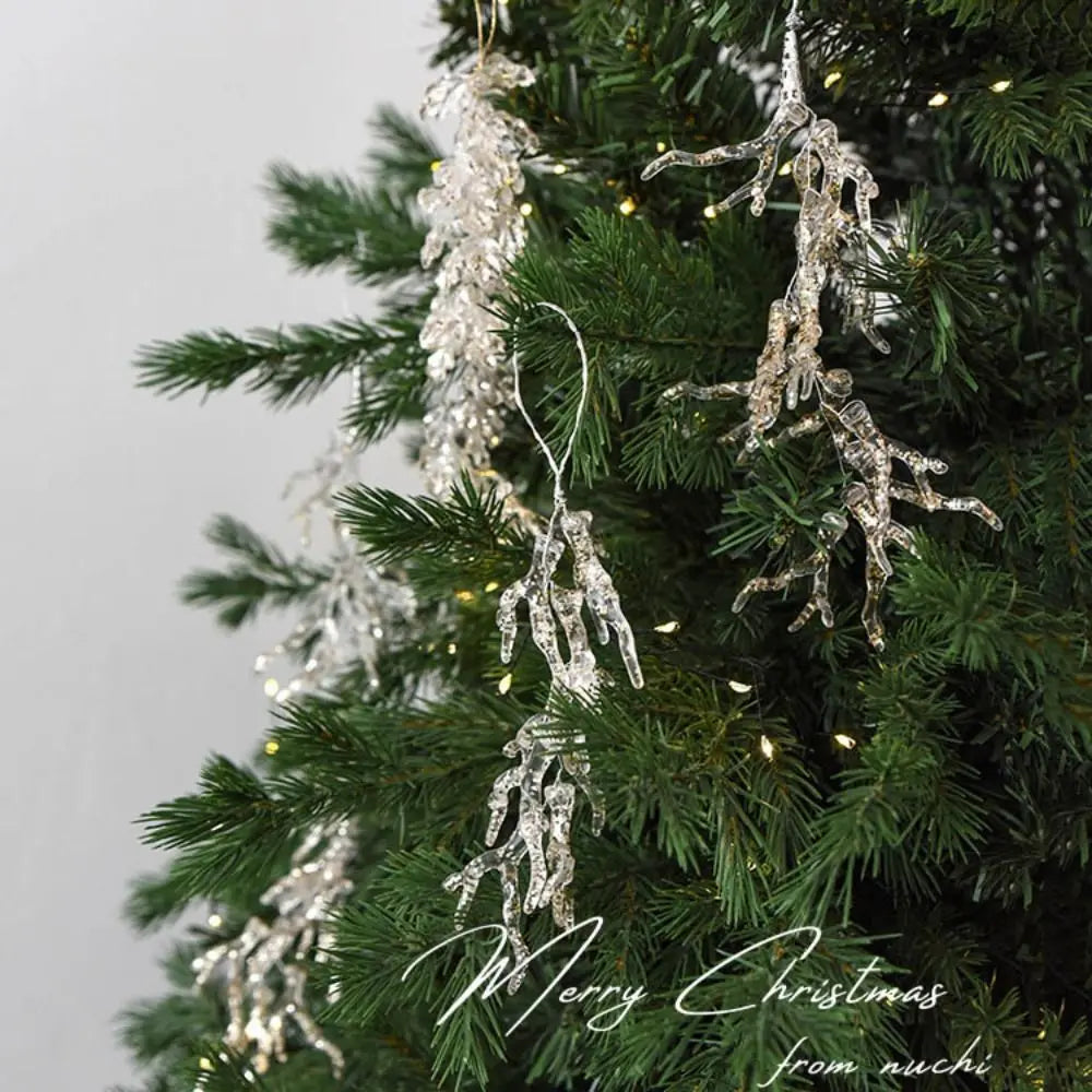 Acrylic Crystal Christmas Icicle Pendants Glitter Tree Ornaments Christmas Tree Ornaments Richie's