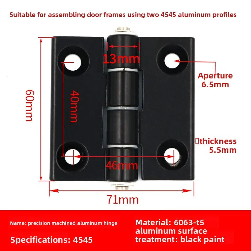 Aluminum Gun Stock Hinges 2020/3030/4040/5050 – Doors & Cabinets Door Cabinet Hinge Richie's 4545 Black 46x40