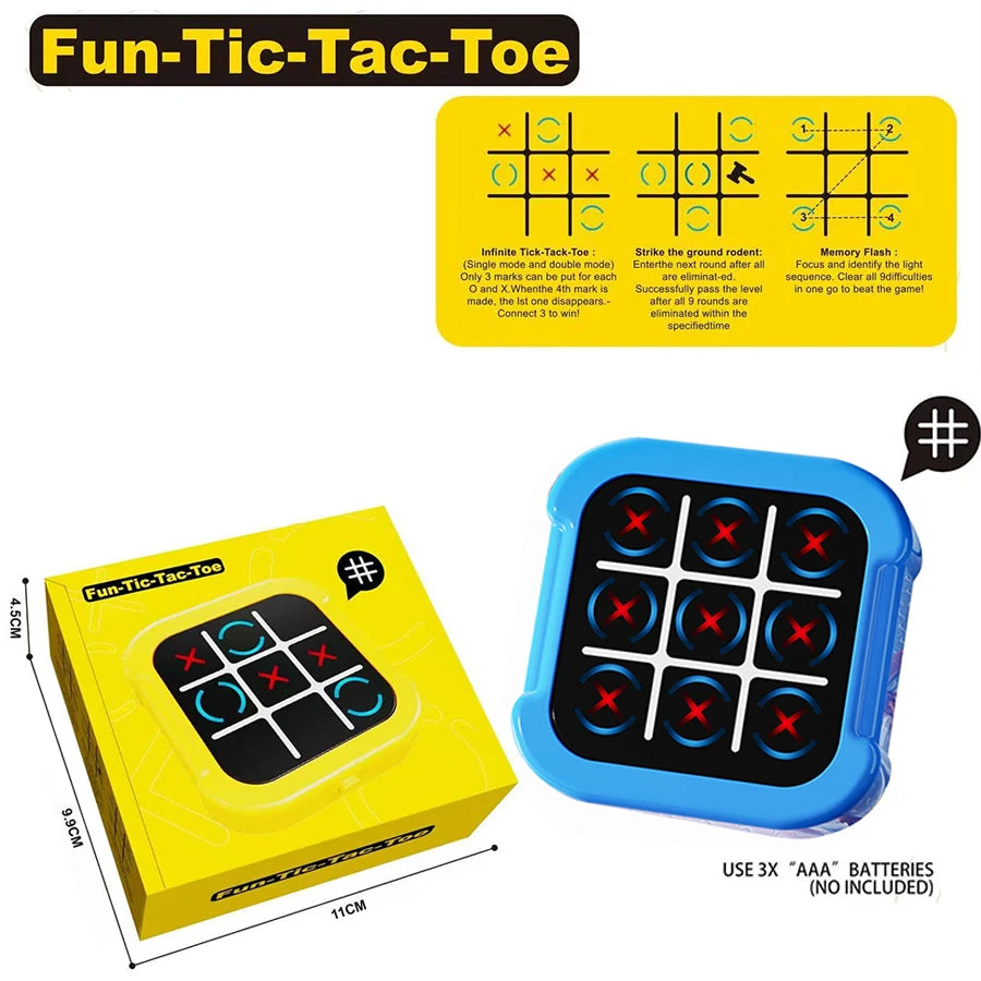 Kids 4-in-1 Educational Game Toy – Tic-Tac-Toe & Whack-A-Mole Educational Game Toy Richie's Me-264-Blue