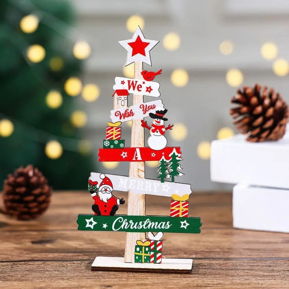 Wooden Santa Claus Christmas Tree Desktop Decoration Ornament Christmas Table Decoration Richie's