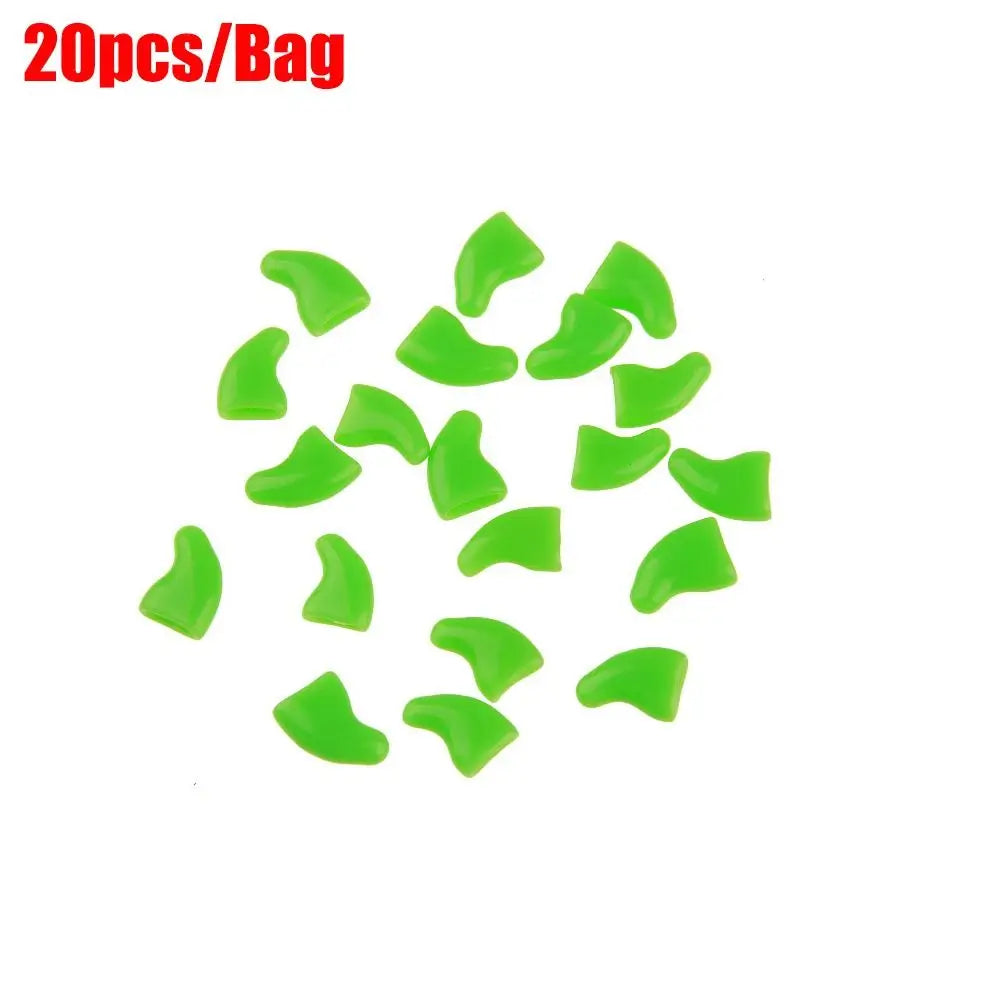 Silicone Cat Nail Caps – Soft Colorful Claw Covers 20 Pack Cat Nail Caps Richie's green