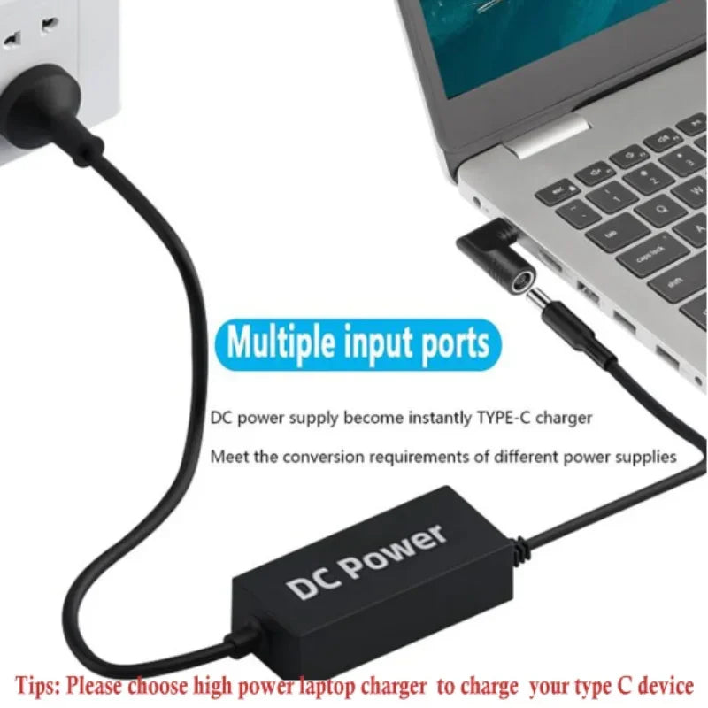 100W DC Square to USB-C PD Adapter for Lenovo Charger USB-C Power Adapter Richie's