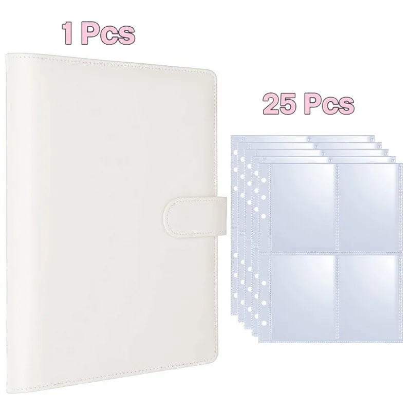 A5 Kpop Photocard Binder 25 Pages PU Leather Photo Album Photocard Binder Album Richie's White