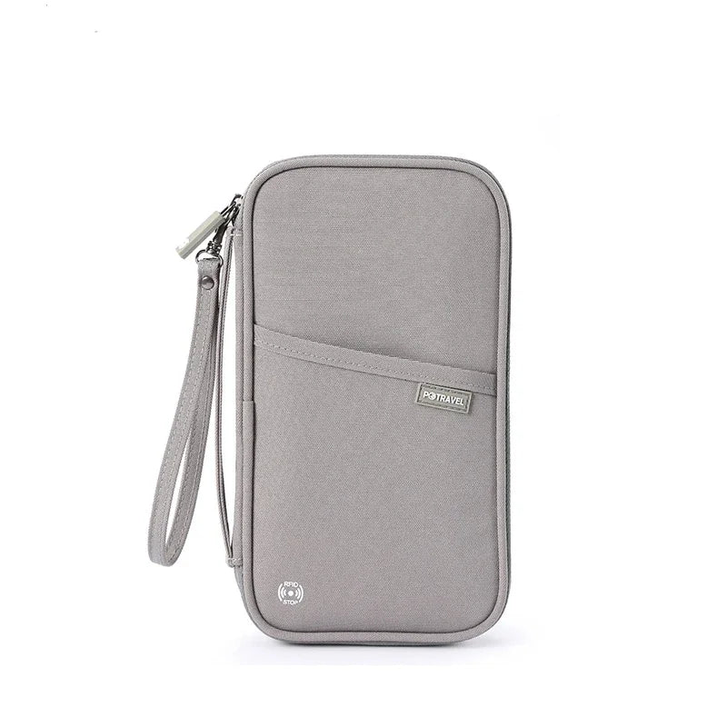 Family Travel Passport Wallet & Document Organizer Travel Passport Wallet Richie's GRAY