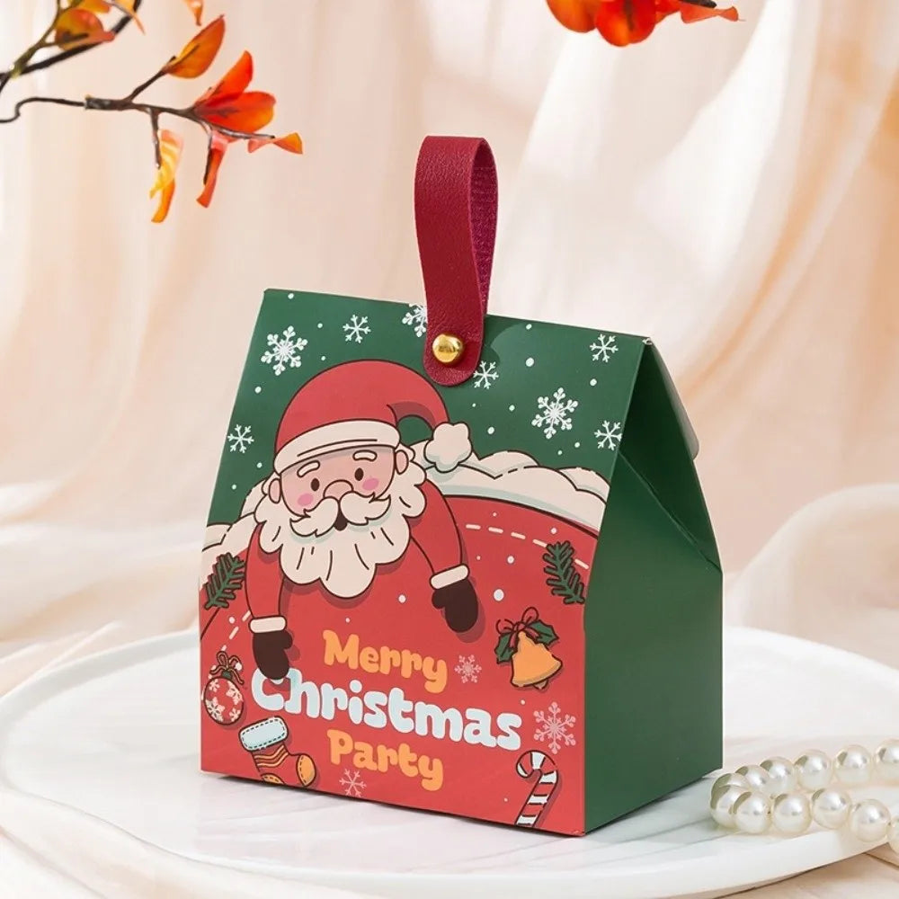 5-Pack Christmas Gift Boxes with Leather Handles – Kraft Paper Christmas Gift Box Richie's