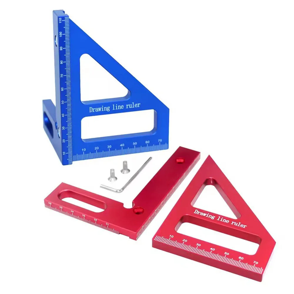 Aluminum Alloy Woodworking Square Protractor Miter Triangle Ruler Woodworking Measuring Ruler Richie's