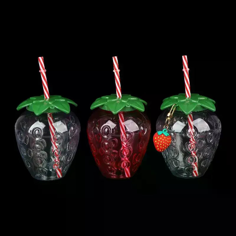 Strawberry Shaped Water Bottle with Straw – Cute Portable Cup Novelty Water Bottle Richie's