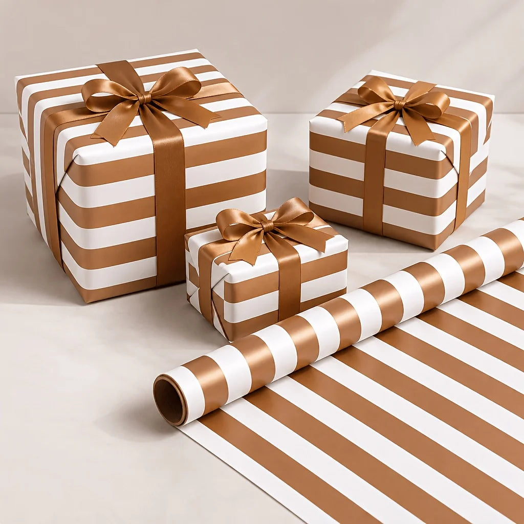Metallic Striped Gift Wrapping Paper Roll – Silver & Gold Gift Wrapping Paper Richie's