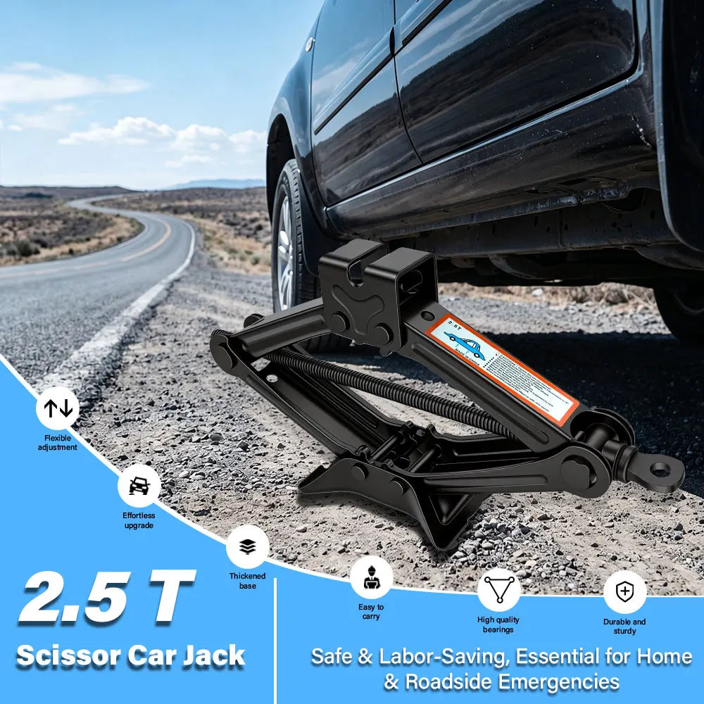 Foldable Manual Car Jack with Ratchet Wrench – 1.5T/2.5T Manual Car Jack Richie's