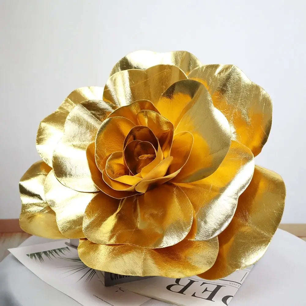 Giant Foam Rose Flower Head 30/40/50cm – Wedding & Party Decor Artificial Flower Decor Richie's yellow-50cm