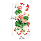 Lotus & Koi Fish Glass Window Sticker – No-Glue PVC Decal Window Decal Sticker Richie's