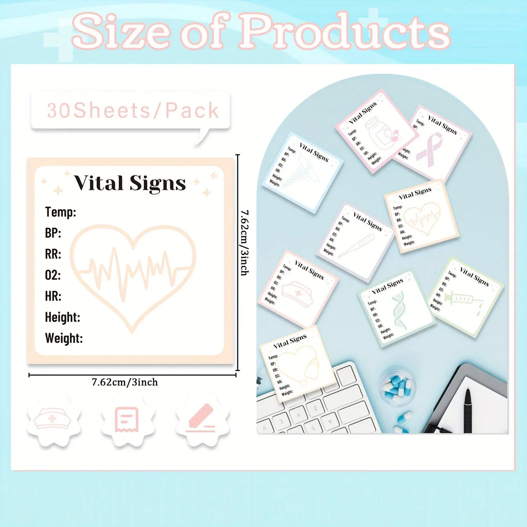 Vital Signs Sticky Notes – Medical Charting Notepad Pads Medical Charting Notepad Richie's