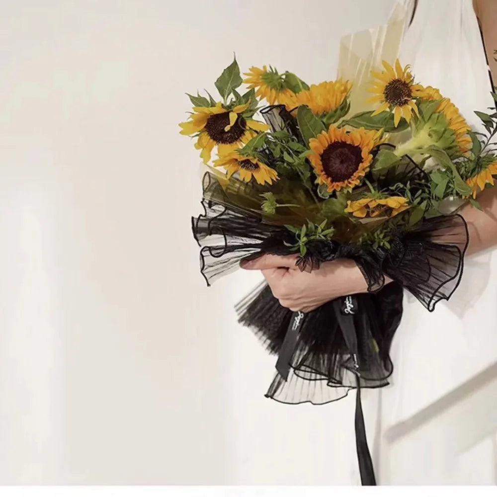 Pearl Wave Mesh Flower Bouquet Wrapping Cloth 28cm×4 Yards Floral Wrapping Material Richie's