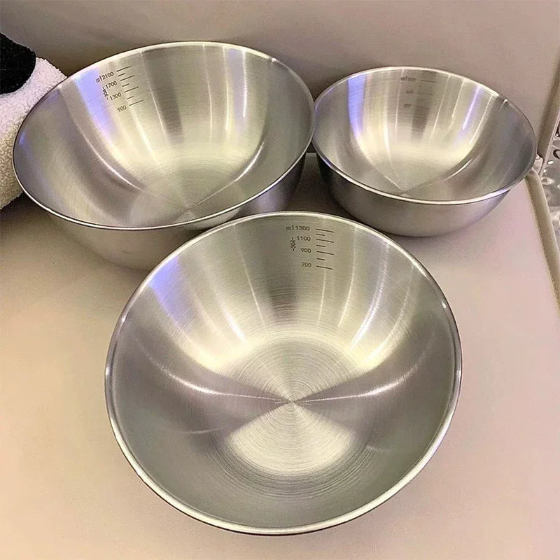 Stainless Steel Mixing Bowl Set with Scale | Kitchen Essentials Mixing Bowl Set Richie's