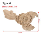 Unpainted Wood Carved Rose Flower Applique Furniture Ornament Wood Carved Applique Richie's