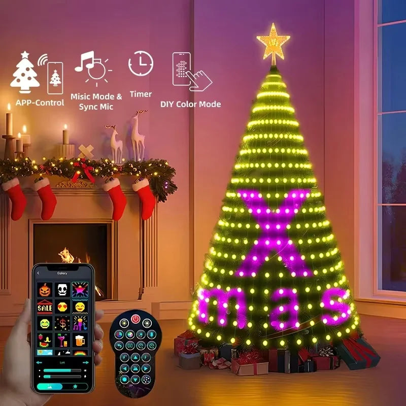 2.1M RGB LED Christmas String Lights Bluetooth App USB Control Christmas String Lights Richie's