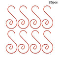 20Pcs S-Shape Metal Christmas Ornament Hooks – Xmas Tree Hangers Christmas Ornament Hooks Richie's red
