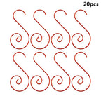 20-Pack S-Shaped Metal Christmas Ornament Hooks – 4 Colors Christmas Ornament Hooks Richie's red