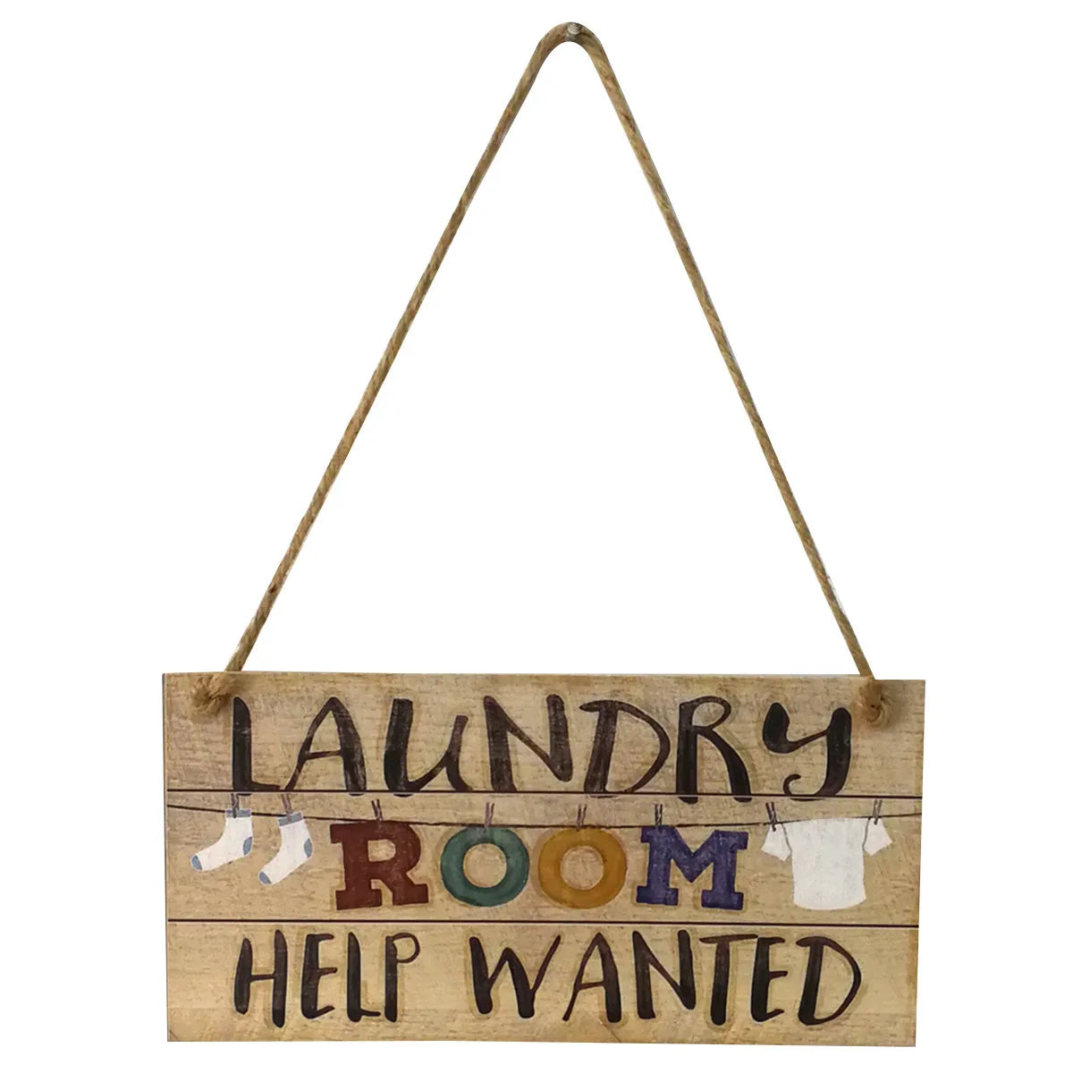 Rustic Wooden Laundry Room Wall Plaque Hanging Sign 20x10cm Wooden Wall Sign Richie's 20.5X10.5X0.7CM other