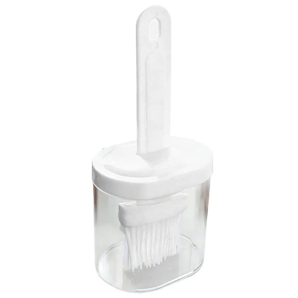 Silicone Oil Brush Dispenser Bottle for BBQ Baking & Basting Basting Brush Dispenser Richie's White