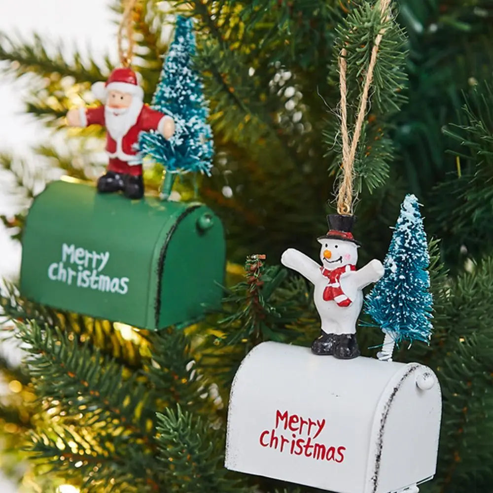 Santa Claus Airplane & Mailbox Christmas Hanging Ornament Christmas Ornament Richie's