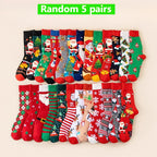 Women's Christmas Socks – Santa, Reindeer, Snowman (5/10 Pairs) Holiday Novelty Socks Richie's one size fits all 5 pairs