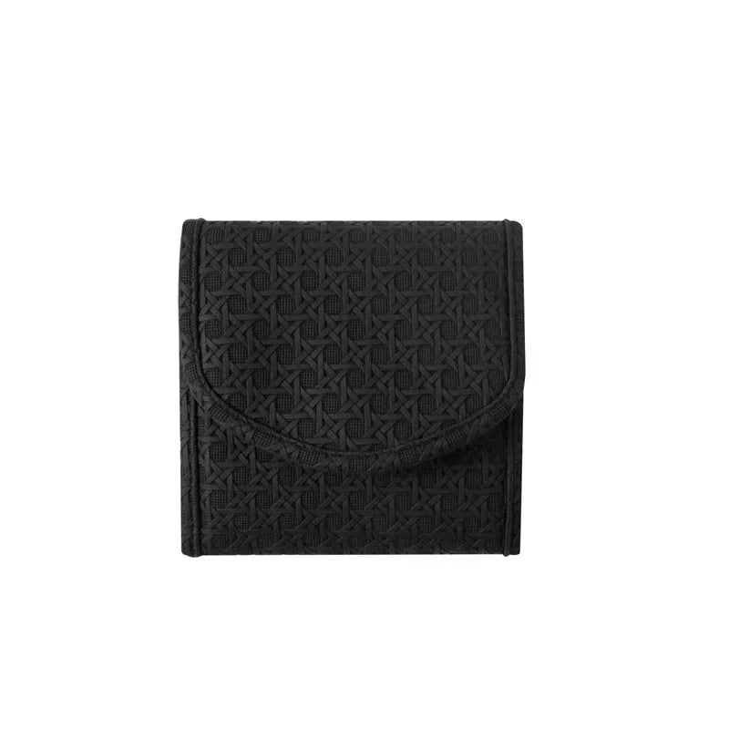 Foldable Travel Jewelry Organizer Bag – Necklaces & Rings Jewelry Travel Organizer Richie's PU-S-14x14.5cm black