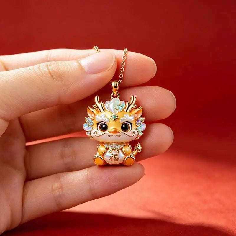Nine-Tailed Fox Enamel Pendant Necklace | Chinese Mythology Enamel Pendant Necklace Richie's A14