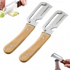 2-Pack Stainless Steel Fruit & Vegetable Peeler – Wooden Handle Vegetable Peeler Set Richie's Brown 2 PCS